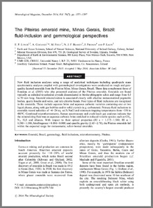 The Piteiras emerald mine, Minas Gerais, Brazil: Fluid-inclusion and gemmological perspectives